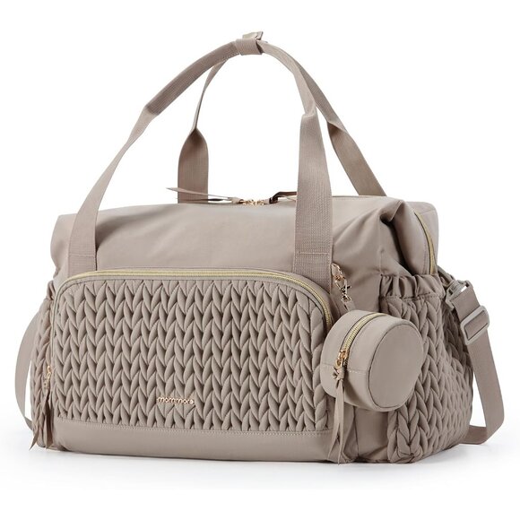 Elegant Large Capacity Diaper Bag with Changing Pad - Ideal Hospital Bag - Taupe - Picture 1 of 6